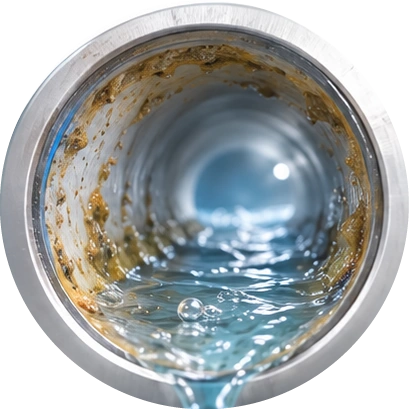 Thin layer of buildup on the pipe walls